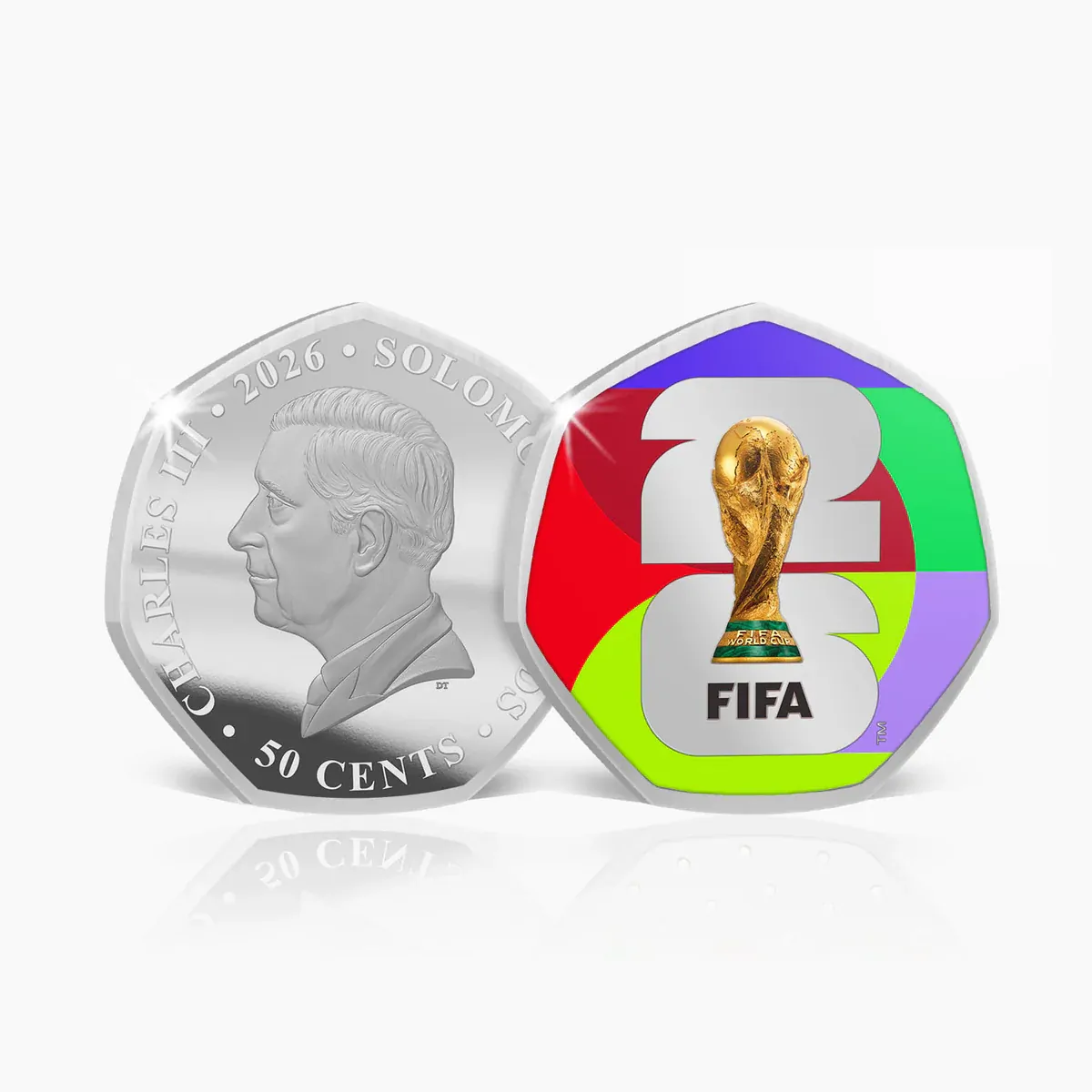 2026 50c The Official FIFA World Cup Brilliant Uncirculated Silver Plated Proof-Like Coin 
