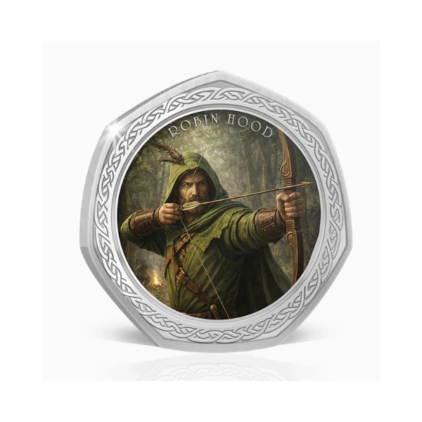 2026 Robin Hood - Myths and Legends of Britain Silver Plated BU Commemorative Medallion