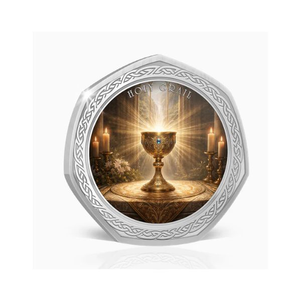 2026 Holy Grail - Myths and Legends of Britain Silver Plated BU Commemorative Medallion 