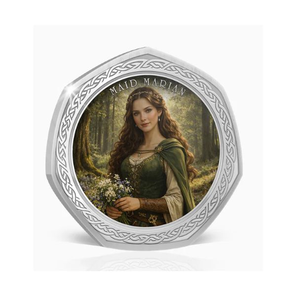 2026 Maid Marian - Myths and Legends of Britain Silver Plated BU Commemorative Medallion