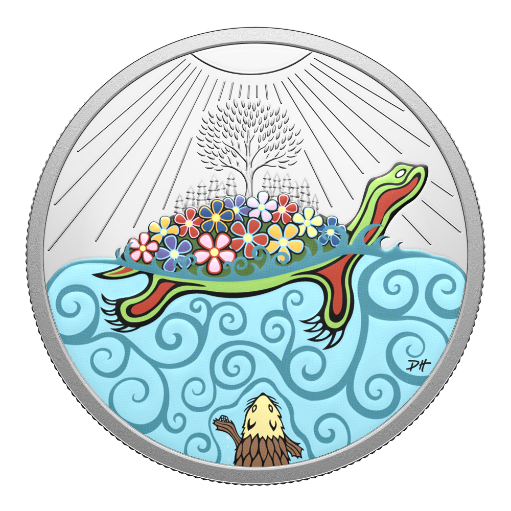 2026 $20 Turtle Island - Selectively Coloured 31.39g Fine Silver Coin