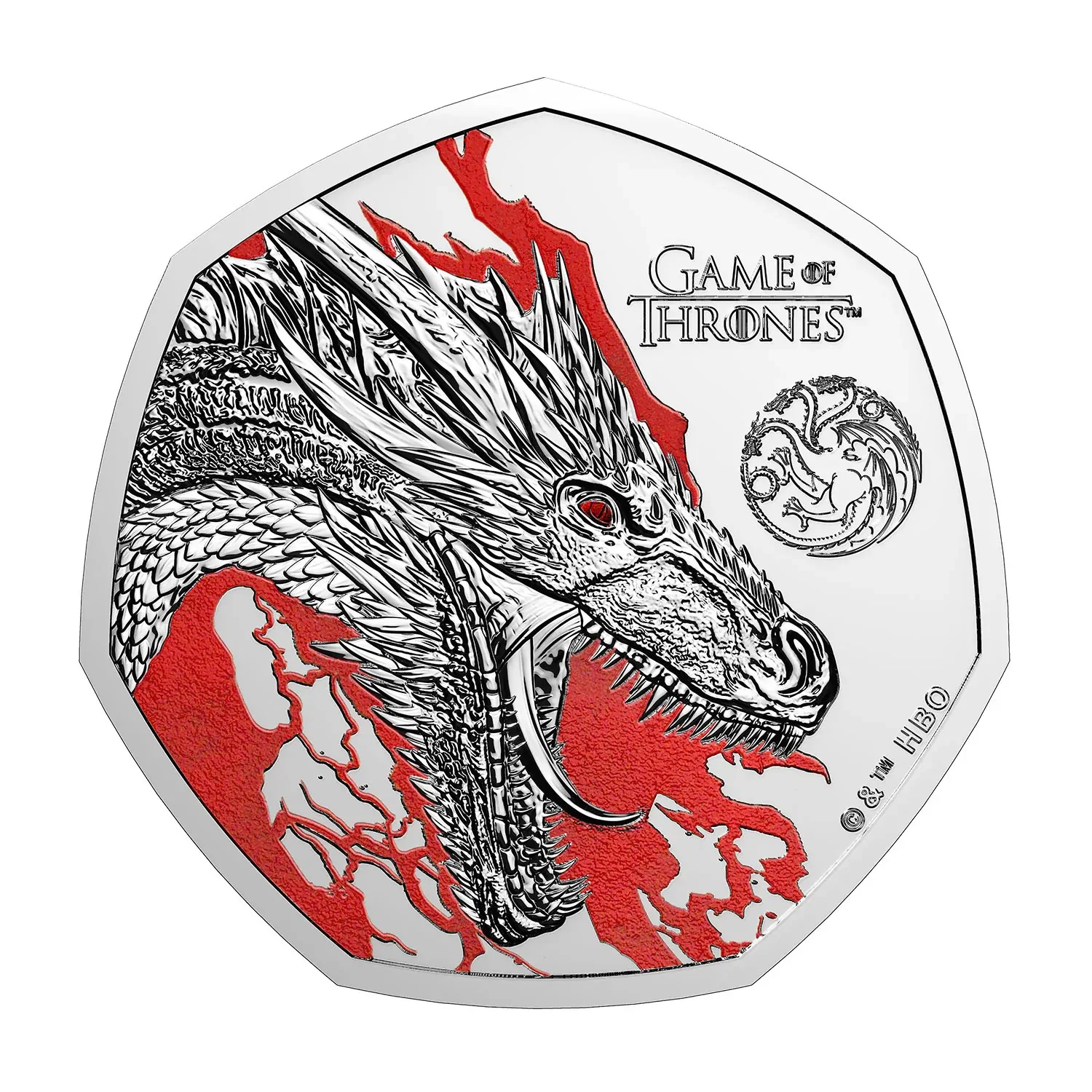 2026 50p Fire - Game of Thrones Coloured Uncirculated Coin