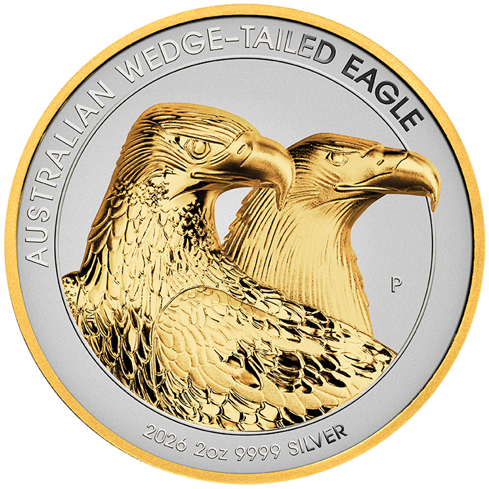 2026 Wedge-Tailed Eagle 2oz Silver Enhanced Reverse Proof Ultra High Relief Gilded Coin