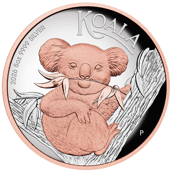 2026 Koala 5oz Silver Proof High Relief Gilded Coin