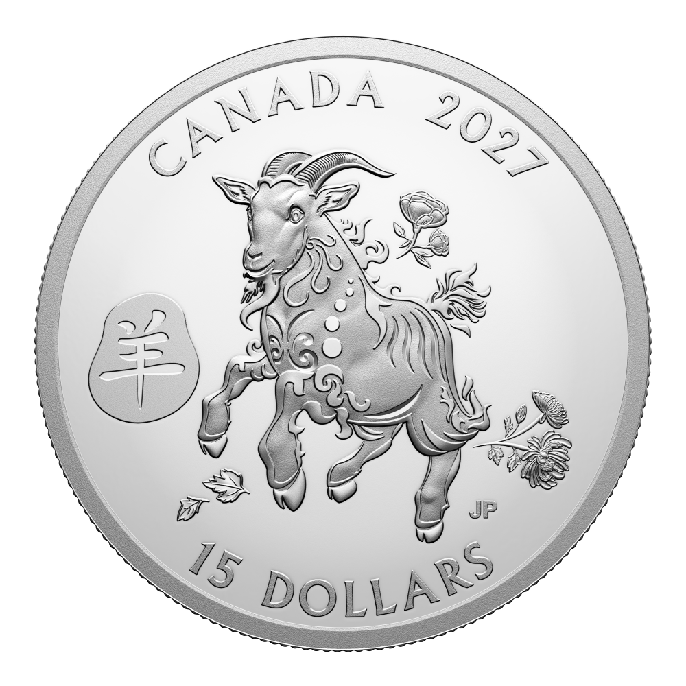 2027 $15 Lunar Year of the Goat Fine Silver Coin 