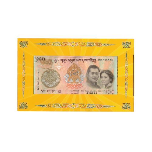 2011 Commemorating The Royal Wedding of Bhutan 100 Ngultrum Banknote Folder