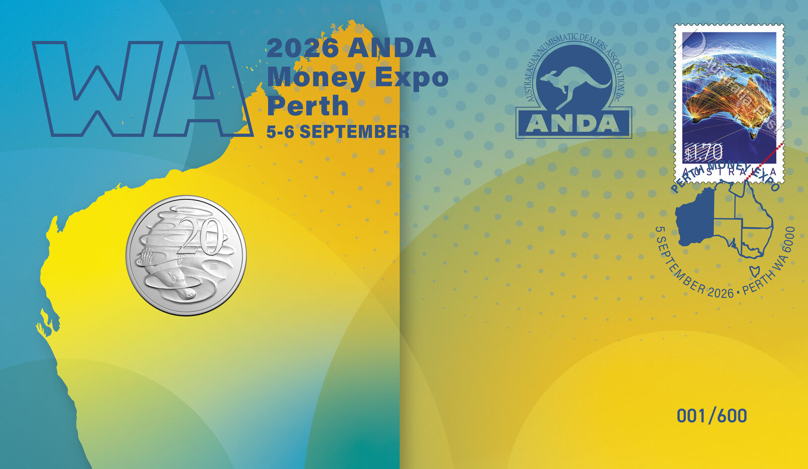 2026 20c 'WA' Privy ANDA Money Expo Brisbane State Series PNC