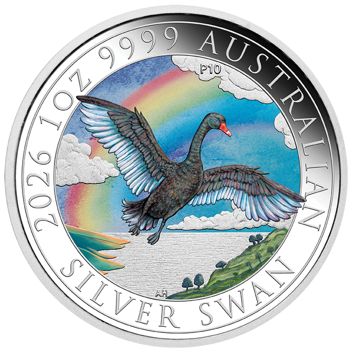 2026 $1 Australian Swan Perth ANDA Show Special 1 oz Silver Proof Coloured Coin