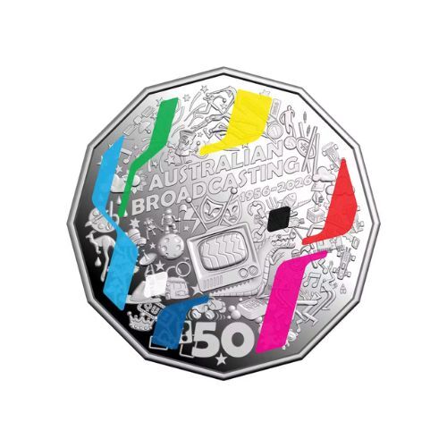 2026 50c 70th Anniversary of Australia’s First Television Broadcast Coloured Silver Proof Coin