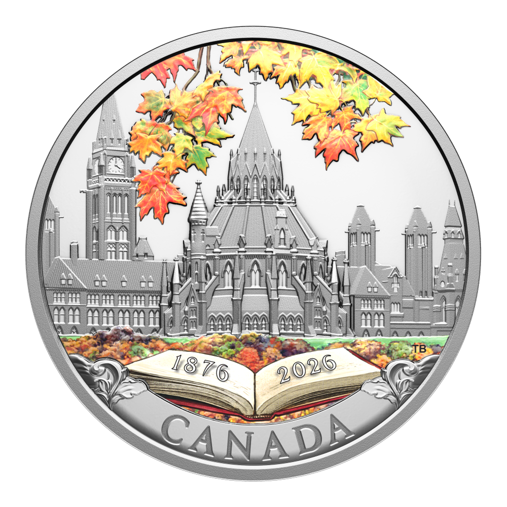 2026 $20 The Library of Parliament 150th Anniversary 31.39g Fine Silver Coin