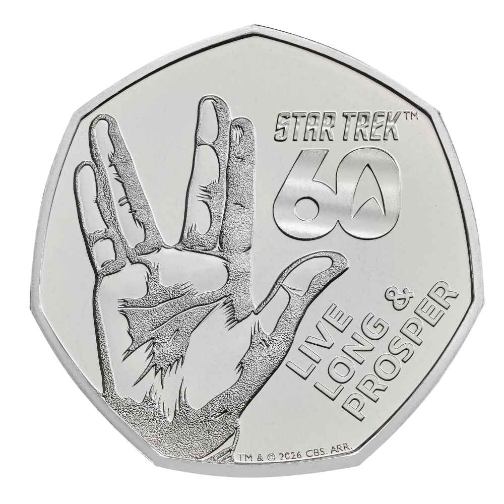 2026 50p 60 Years of Star Trek - Live Long & Prosper Brilliant Uncirculated Coin