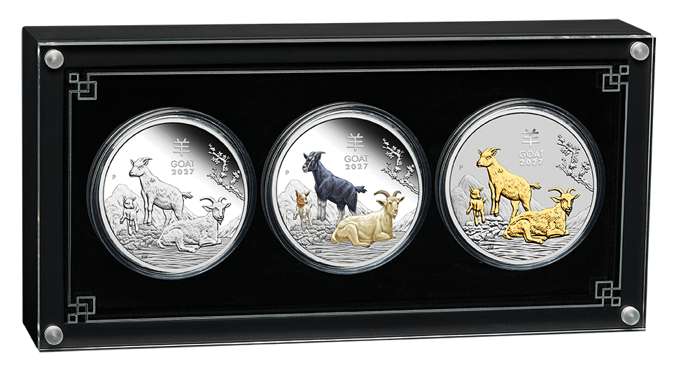 2026 Year of the Goat - Australian Lunar Series III 1 Oz Silver Trio