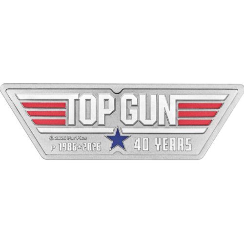2026 40 Years of Top Gun 1oz Silver Coloured Logo-Shaped Coin
