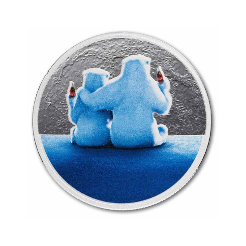2026 Coca-Cola Polar Bears Night Sky 1 oz Silver Coin