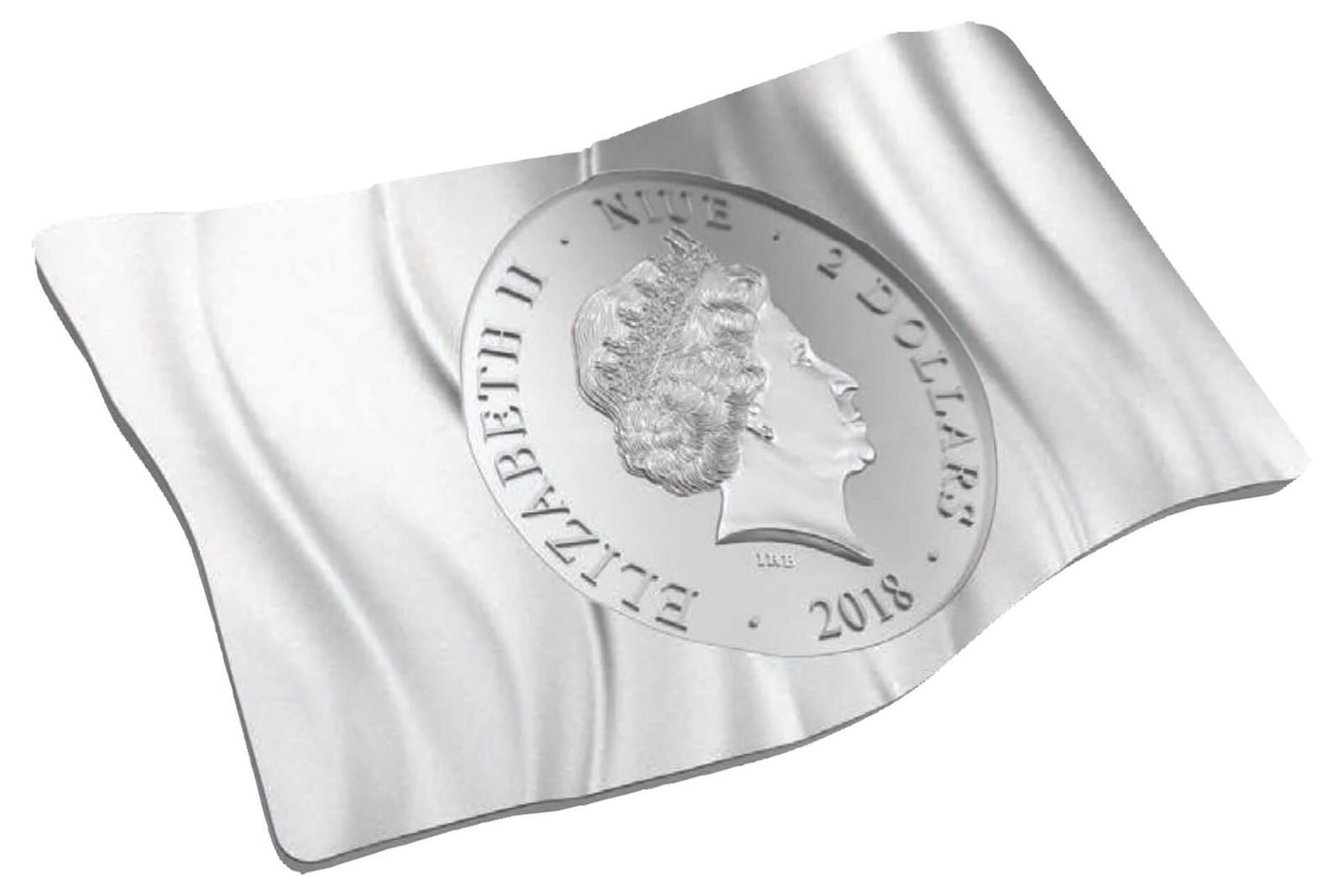 2018 $2 Australian Waving Flag 1oz Silver Prooflike Coin