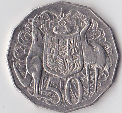 2010 50c Upset/Rotation Error Coat Of Arms 2 O'clock Rotation - Circulated Condition