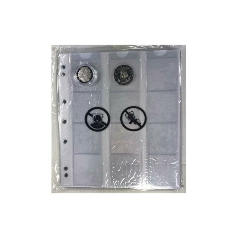 Lighthouse NUMIS 44 Classic Coin Album Sheets 5 Pack 12 x 44mm Spaces Per Sheet