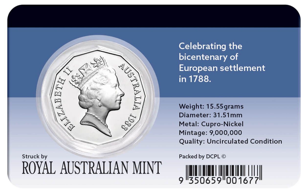 1988 50c First Fleet Bicentenary Coin Pack