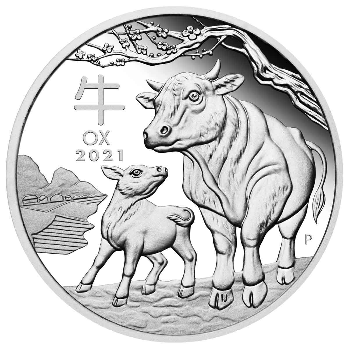 2021 $1 Lunar Ox 1oz Silver Proof Coin