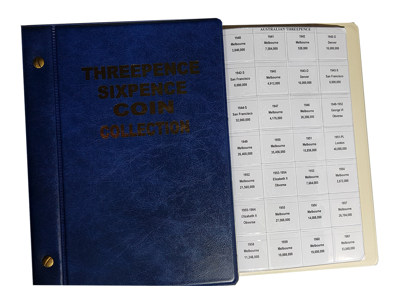 VST Threepence Circulating Coin Album