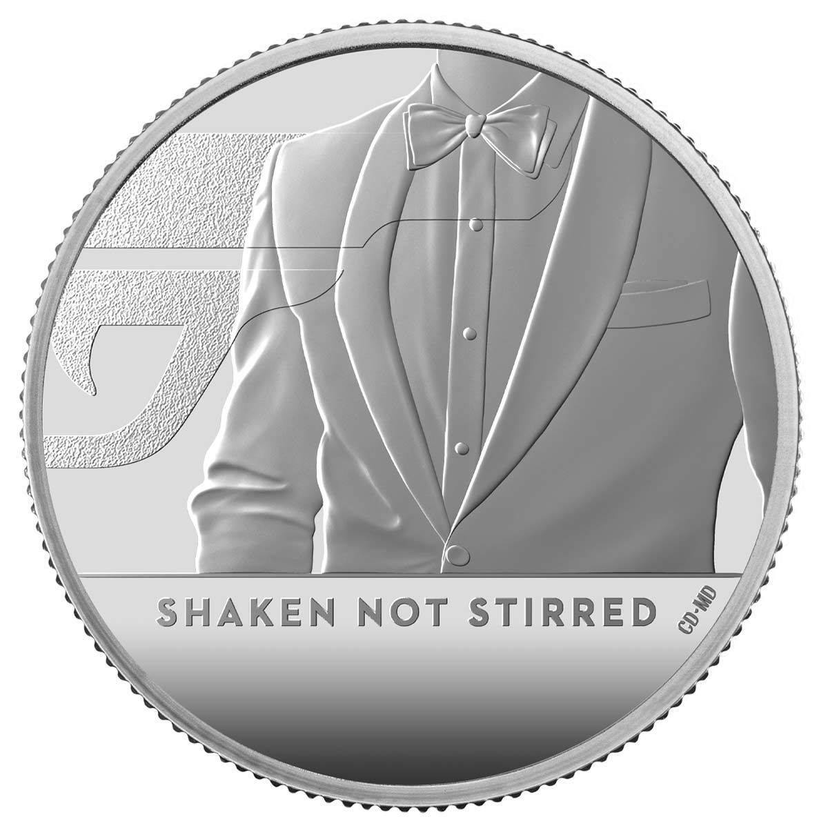 2020 £1 1/2oz Silver James Bond Shaken Not Stirred Proof Coin 