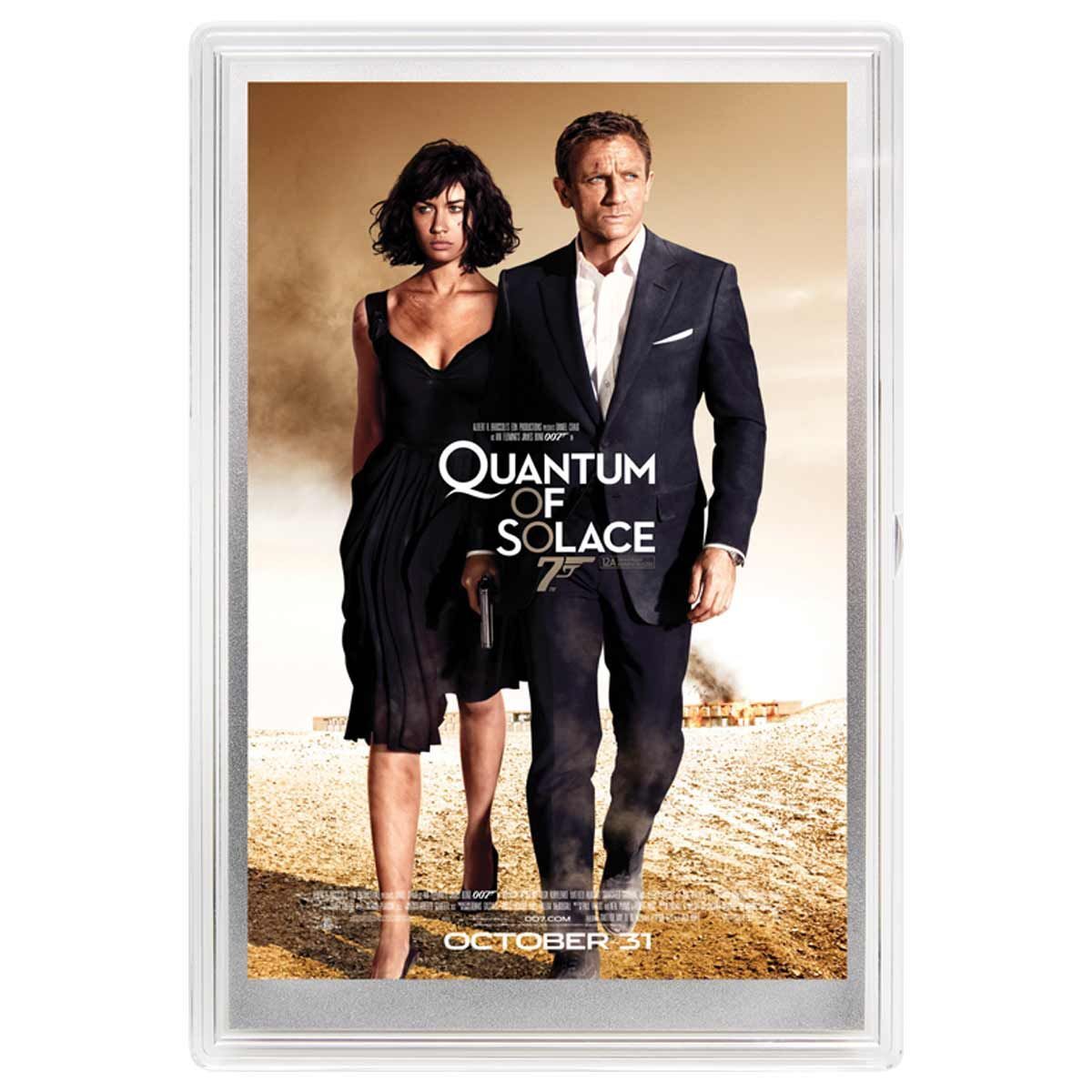 007 James Bond™ 2020 Quantum of Solace Movie Poster Silver Foil