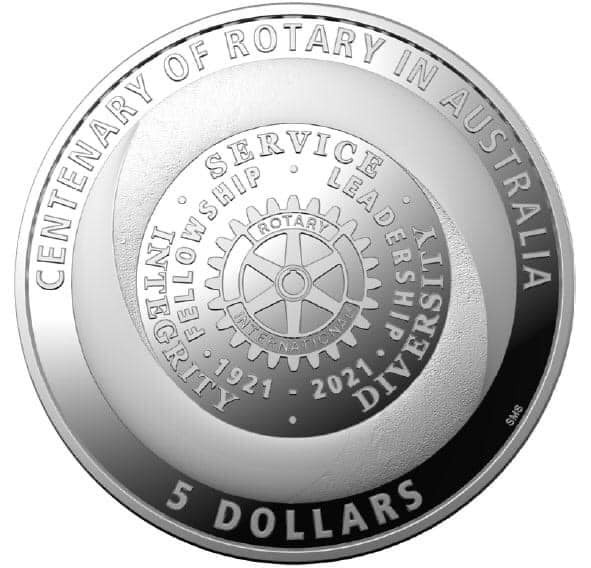 2021 $5 Centenary Of Rotary Australia & New Zealand