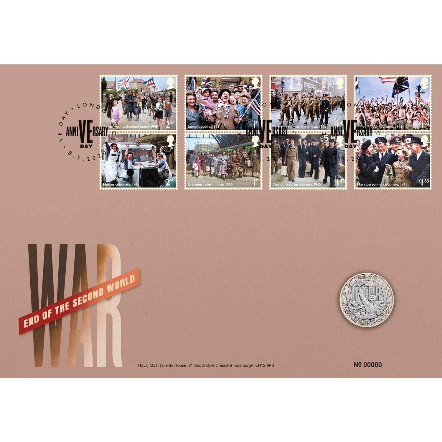 2020 £2 75th Anniversary of VE Day Brilliant UNC Coin Cover