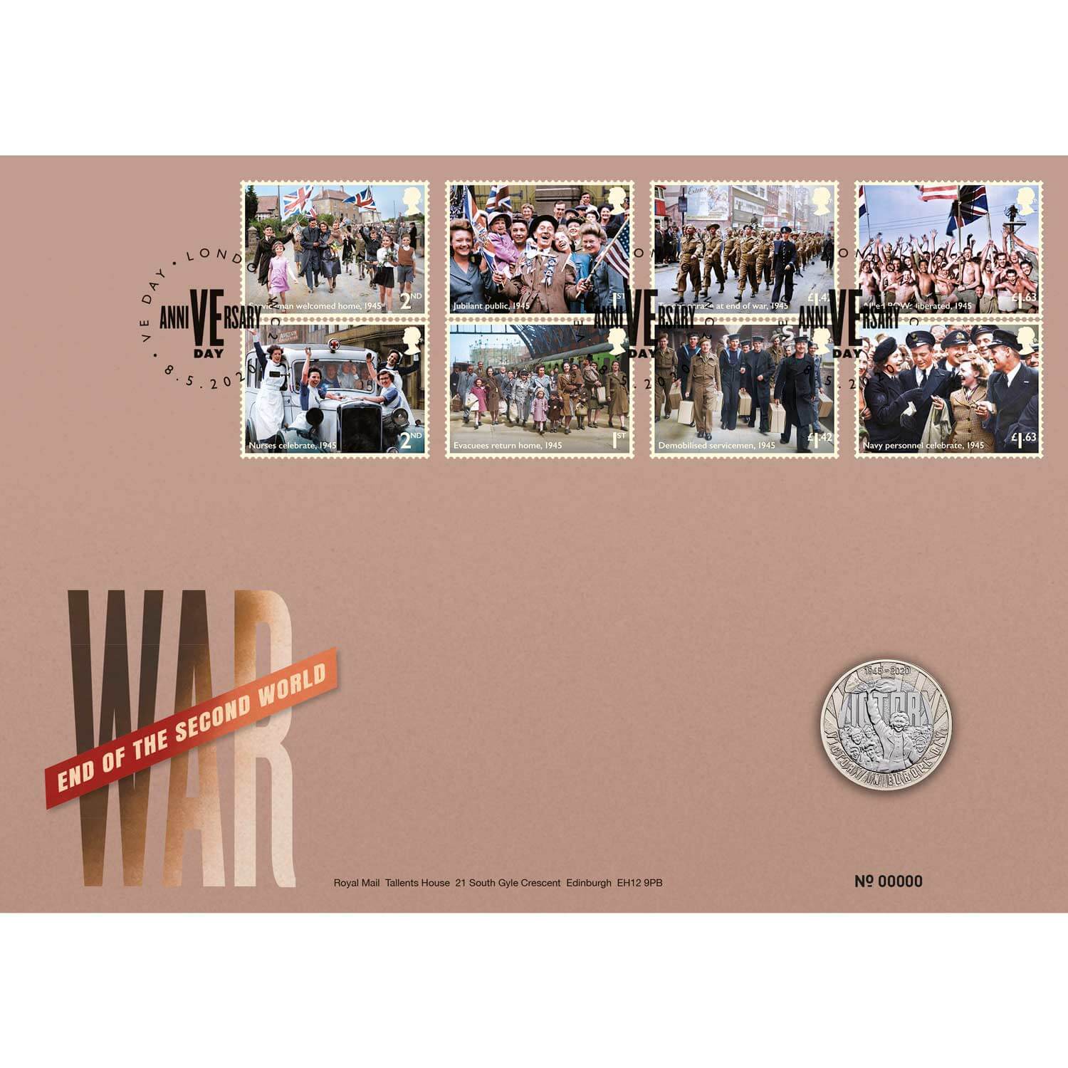 2020 £2 75th Anniversary of Victory in Europe (VE) Day Brilliant UNC Coin Cover