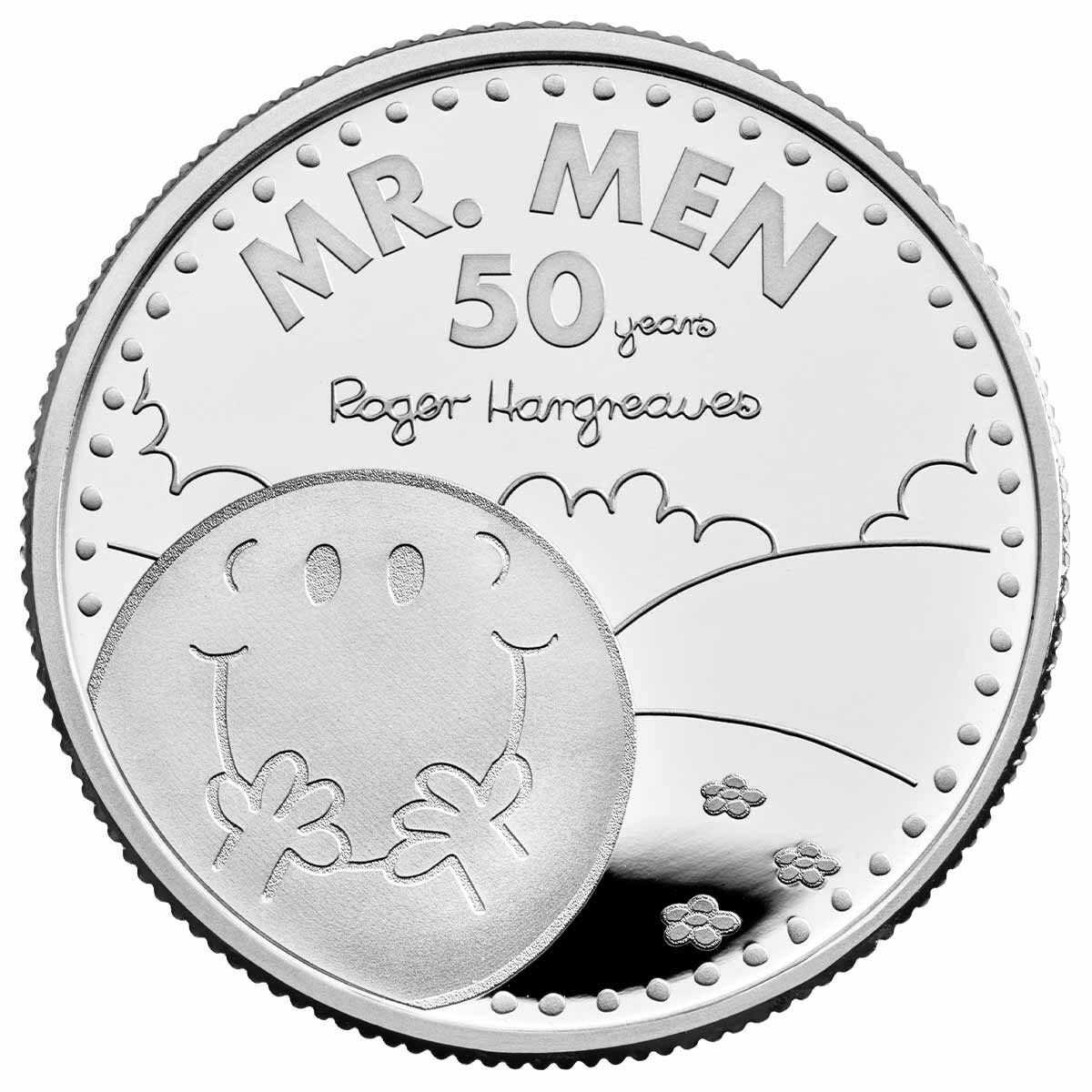 2021 £1 Mr. Happy - 50th Anniversary of Mr. Men 1/2oz Silver Proof Coin
