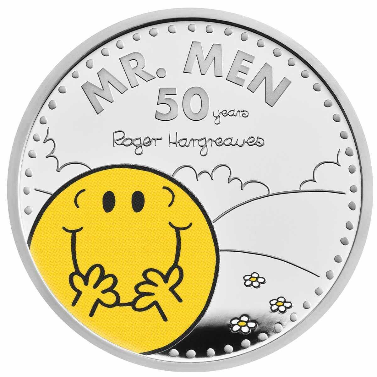 2021 £2 Mr. Happy - 50th Anniversary of Mr. Men 1oz Silver Coloured Proof Coin