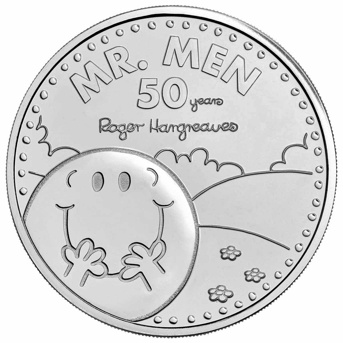 2021 £5 Mr. Happy - 50th Anniversary of Mr. Men Brilliant Uncirculated Coin