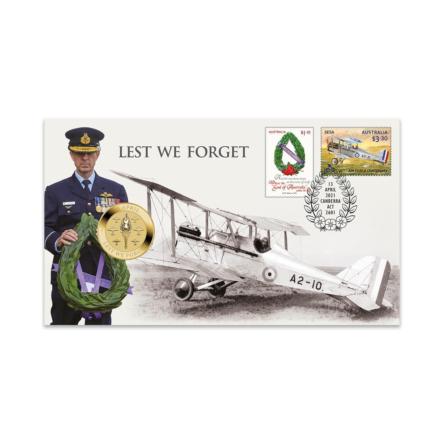 2021 $1 Anzac Day - Lest We Forget RAAF PNC
