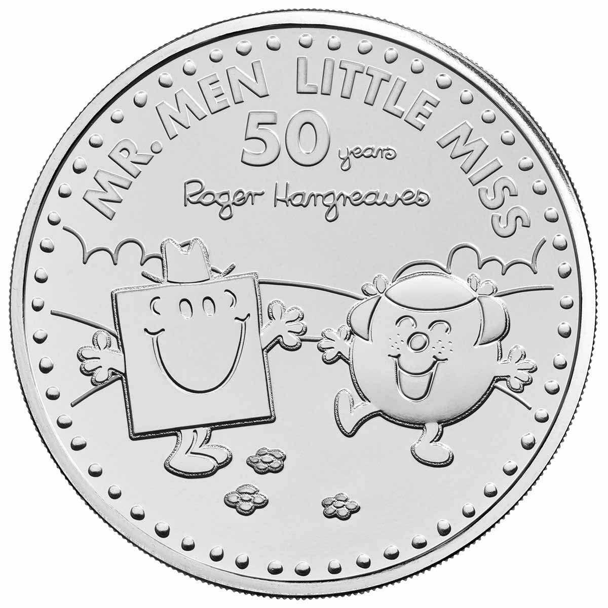  2021 50th Anniversary of Mr Men Mr Strong & Little Miss Giggles £5 CuNi BU Coin