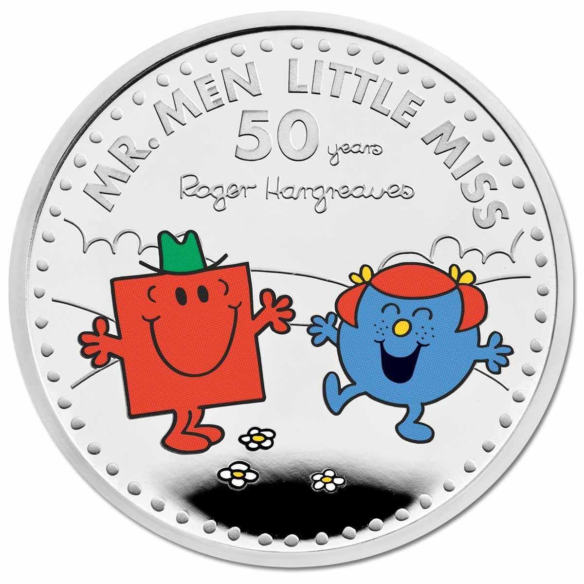 2021 50th Anniversary of Mr Men Mr Strong & Little Miss Giggles £2 1oz Coloured Silver Proof Coin