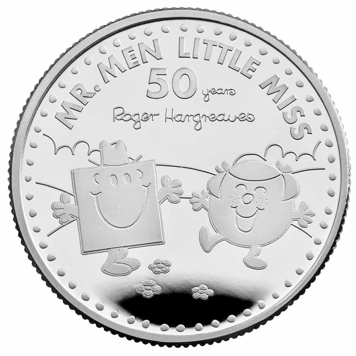 2021 50th Anniversary of Mr Men, Mr Strong & Little Miss Giggles £1 1/2oz Silver Proof Coin