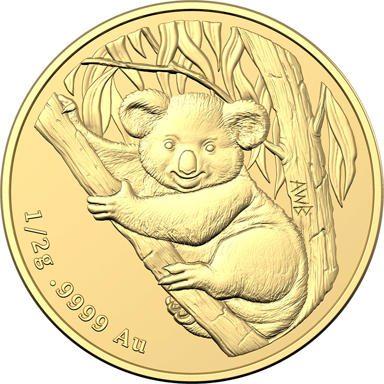 2021 2 0.5g Mini Koala Gold Frosted Uncirculated Coin Aussie Coins