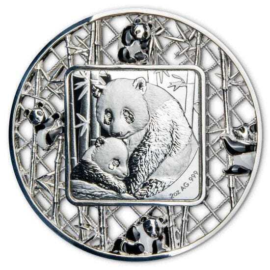 Panda 2021 $5 Filigree 2oz Silver Prooflike Coin