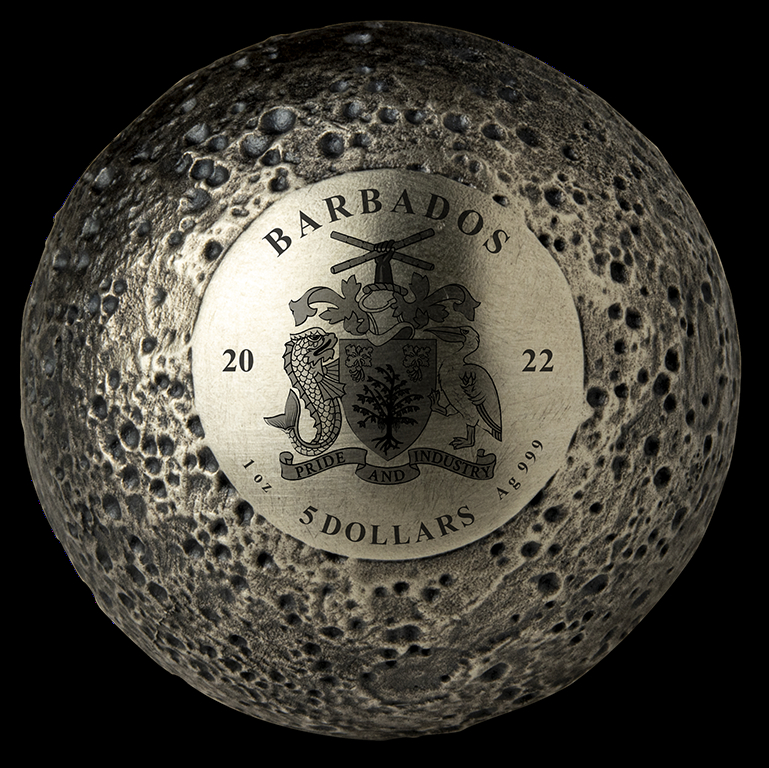 2022 $5 Mercury Sphere 1oz Silver Antiqued Coin