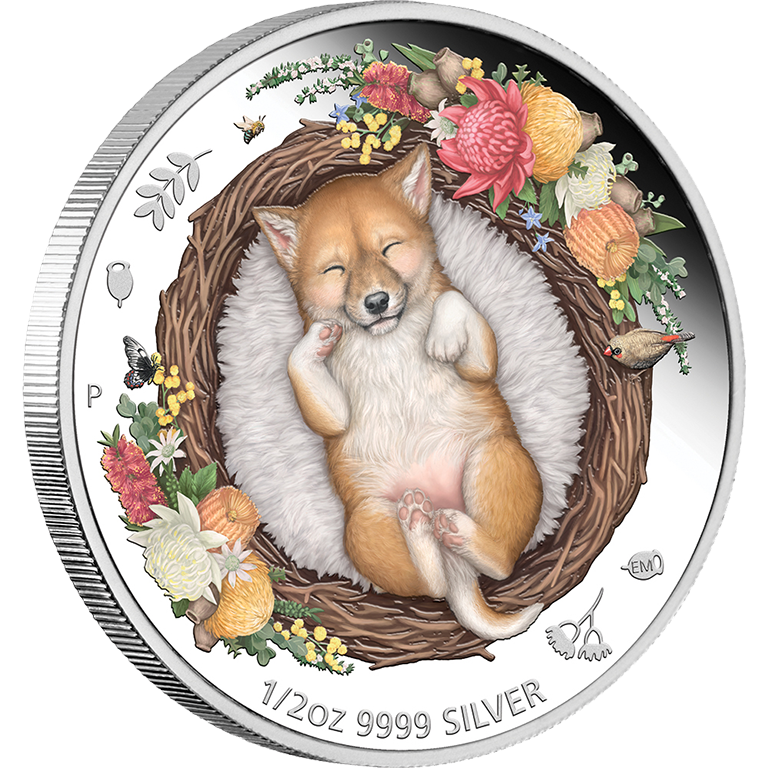 2021 50c Dreaming Dingo 1/2 Oz Silver Coloured Proof Coin