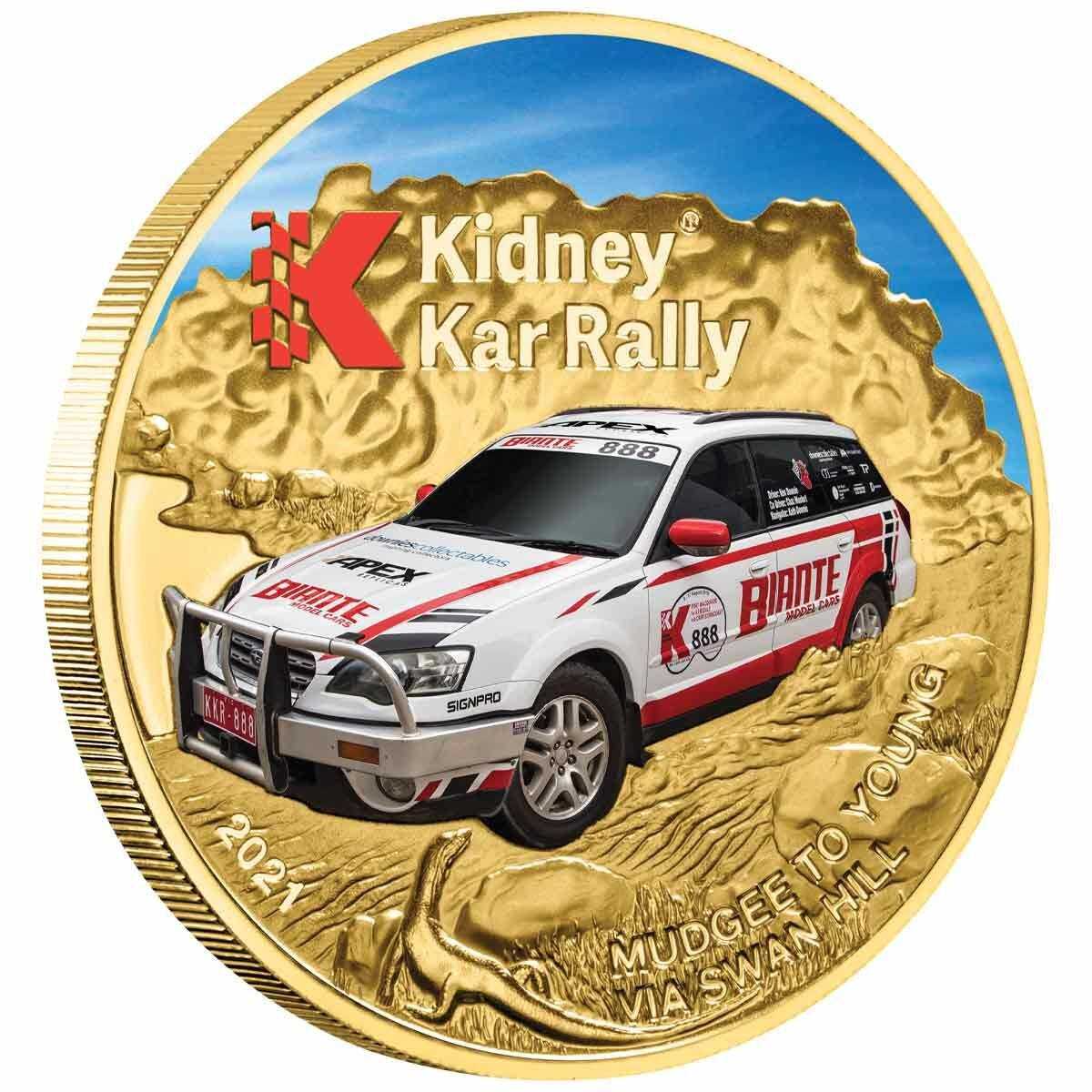 2021 Kidney Kar Rally Gold Plated Medallion
