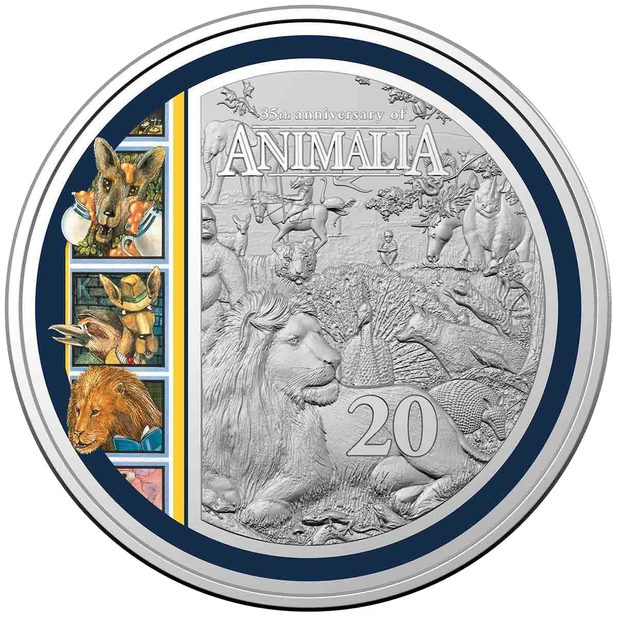 2021 20c 35th Anniversary of Animalia CuNi Coloured UNC