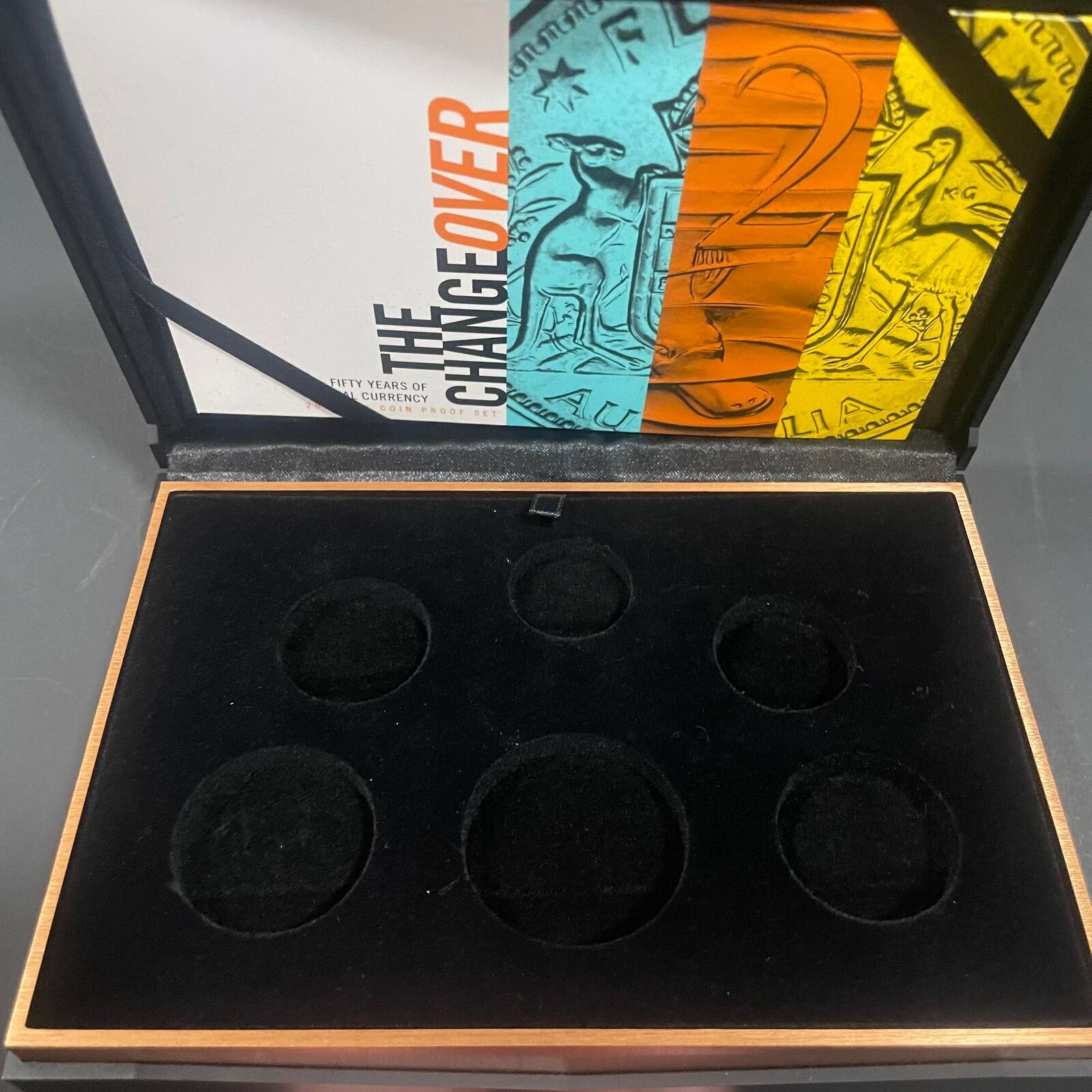 Empty Box No Coins 2016 The Changeover 6 Coin Proof Set with Certificate + Outer Packaging + Foam Inserts