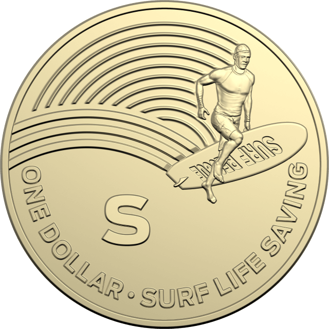 2019 $1 Letter 'S' for Surf Life Saving Service Uncirculated