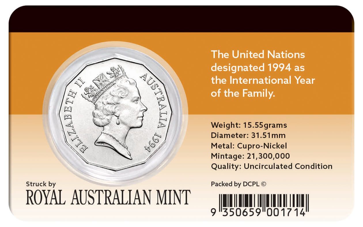 1994 Year Of Family 50c Coin Pack