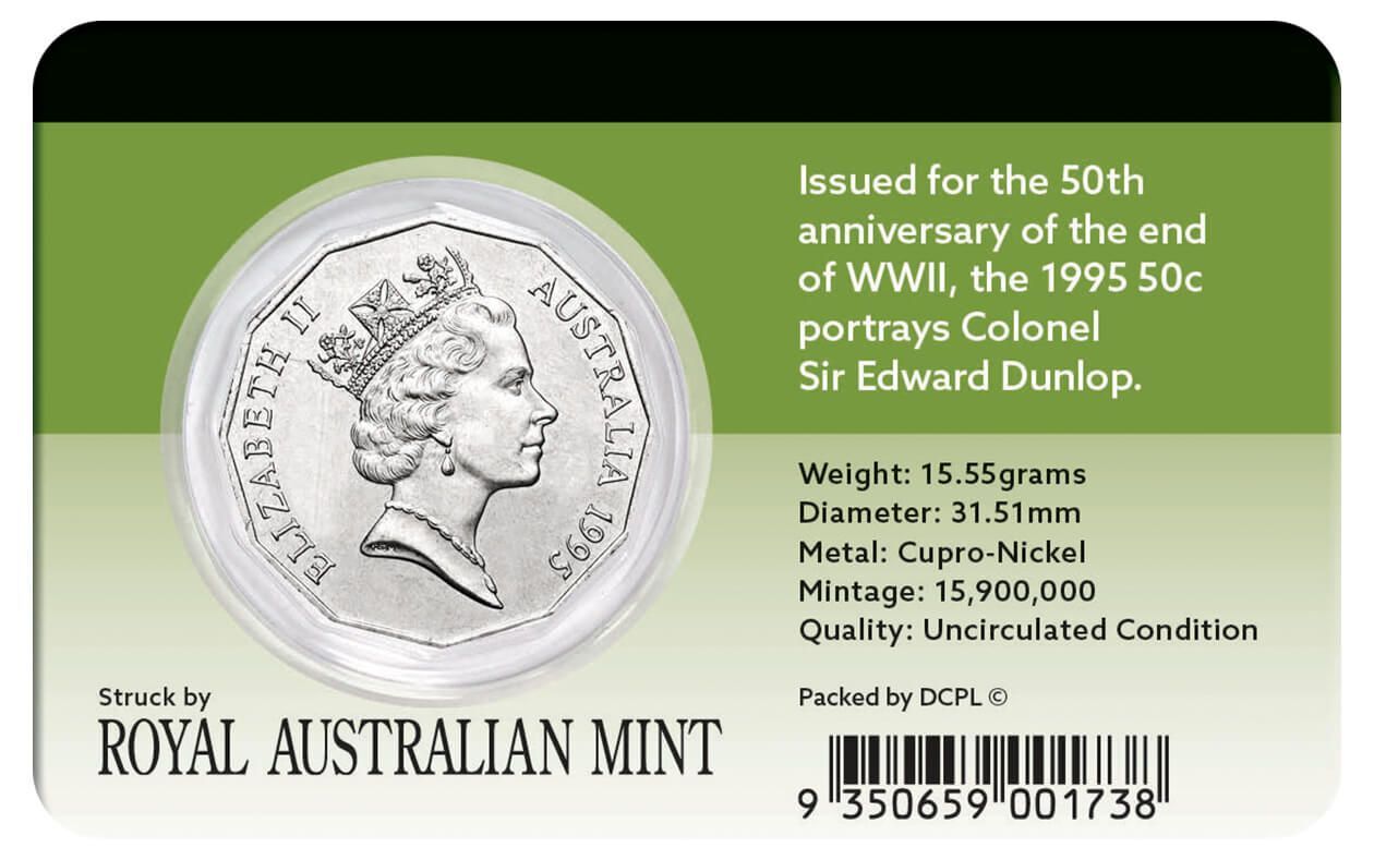 1995 50c Weary Dunlop Coin Pack
