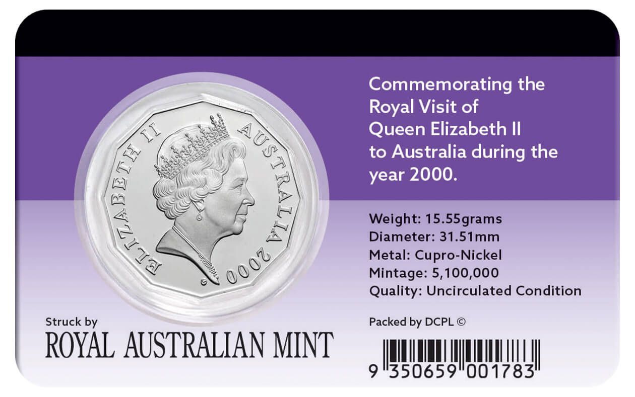 2000 royal visit 50c coin value