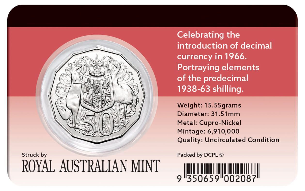 2016 50c 50th Anniversary Of Decimal Currency Coin Pack