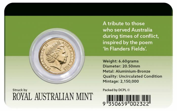2015 $2 Orange Remembrance Day Coin Pack