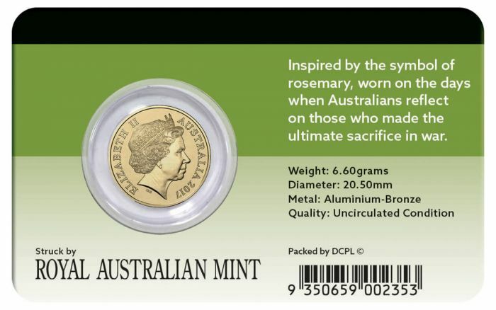2017 $2 Remembrance Day Rosemary Sprig Coin Pack